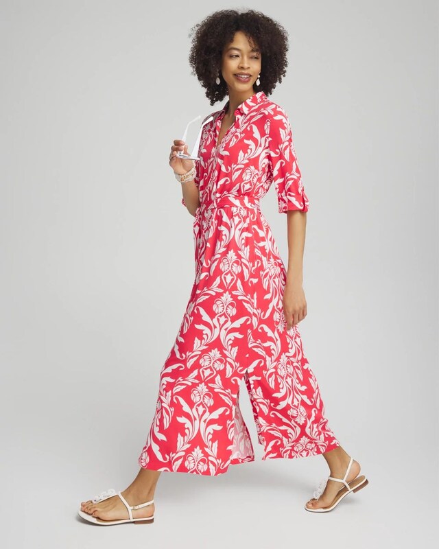Silk Blend Roll Tab Shirt Dress - image 2